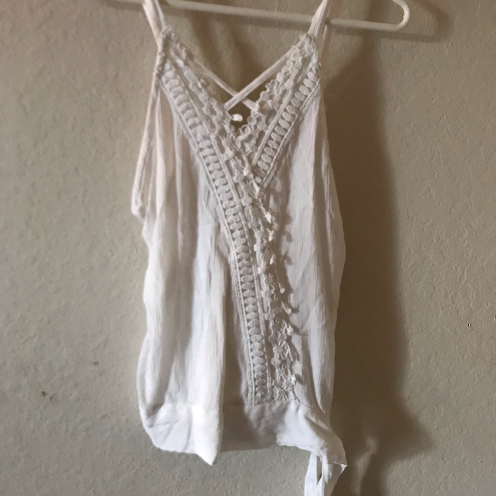 NWT Rebellion White Lace Top